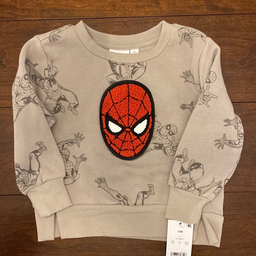 New With Tags Marvel Spider Man Sweatshirt Size 12 Months